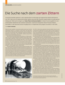 Die Suche nach dem zarten Zittern - Max-Planck