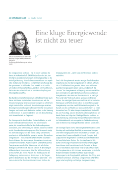 Eine kluge Energiewende ist nicht zu teuer