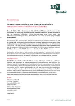 Informationsveranstaltung zum Thema Einbruchschutz