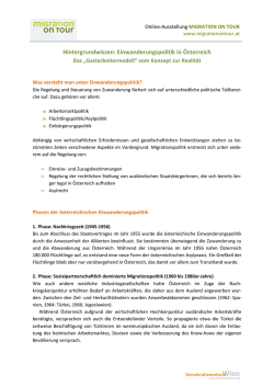 Hintergrundwissen Einwanderungspolitik in &Ouml;sterreich