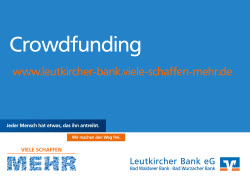 Was ist Crowdfunding? - Leutkircher Bank