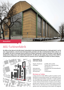 Industriekultur in Berlin - AEG