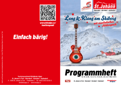Programmheft - St. Johanner Bergbahnen