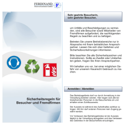 Sicherheitsregeln f&uuml;r Besucher und Fremdfirmen