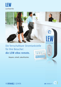 Die fernschaltbare Stromtankstelle für Ihre Besucher: die LEW eBox