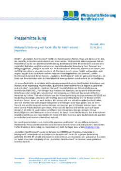 Pressemitteilung - Wirtschaftsförderung Nordfriesland