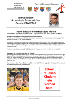 Jahresbericht AK Schiedsrichter 2015 - HHV Odenwald
