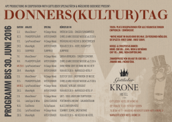 donners(kultur)tag - Gottlieber Hotel Krone