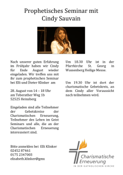 Prophetisches Seminar mit Cindy Sauvain