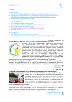 Newsletter August 2015 - Stadtsportbund Leipzig