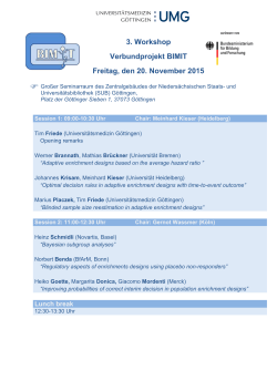 3. Workshop Verbundprojekt BIMIT Freitag, den 20. November 2015