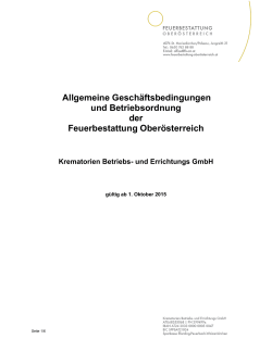 Allgemeine Geschäftsbedingungen - Feuerbestattung Oberösterreich