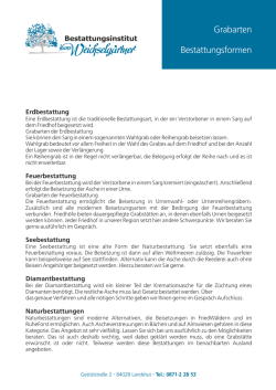 Grabarten Bestattungsformen