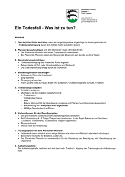 Ein Todesfall - Was ist zu tun?