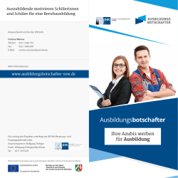 Flyer Ausbildungsbotschafter Unternehmen_IHK Köln