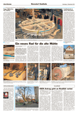 Ein neues Rad f&uuml;r die alte M&uuml;hle - M&uuml;hlradfreunde Milte Vinnenberg