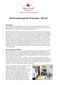 Schneckenpost Sommer 2015