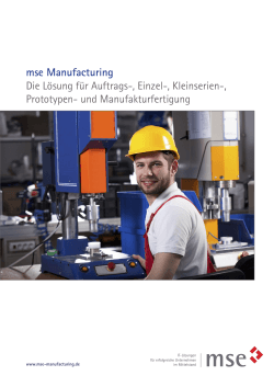 mse Manufacturing Die Lösung für Auftrags-, Einzel