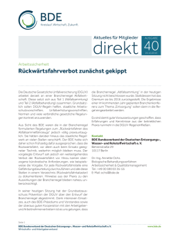 R&uuml;ckw&auml;rtsfahrverbot zun&auml;chst gekippt