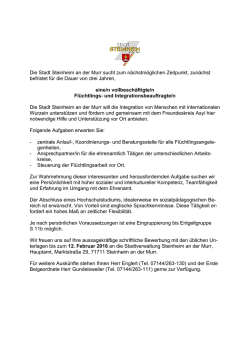 Die Stadt Steinheim an der Murr sucht zum n&auml;chstm&ouml;glichen