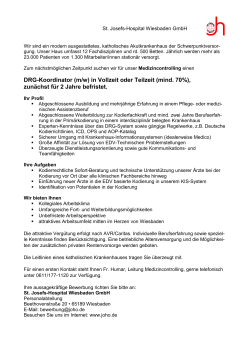 DRG-Koordinator (m/w) in Vollzeit oder Teilzeit (mind. 70