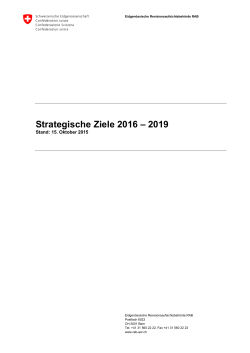 Strategische Ziele 2016 – 2019 - Eidg. Revisionsaufsichtsbehörde