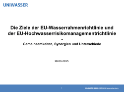 Die Ziele der EU-Wasserrahmenrichtlinie und der EU