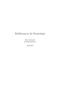 Einf&uuml;hrung in die Kryptologie