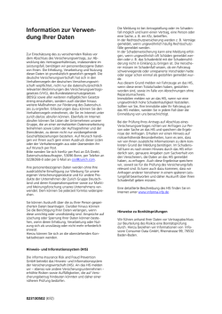 Information zur Verwendung Ihrer Daten