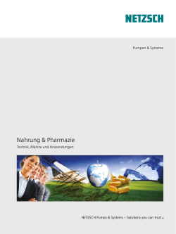 Nahrung & Pharmazie - NETZSCH Pumpen & Systeme