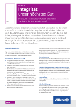 Integrit&auml;t: unser h&ouml;chstes Gut