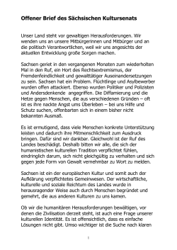 Offener Brief des Sächsischen Kultursenats