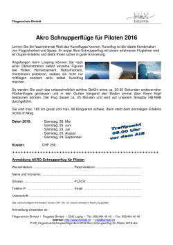 Akro Schnupperflug für Piloten 2016