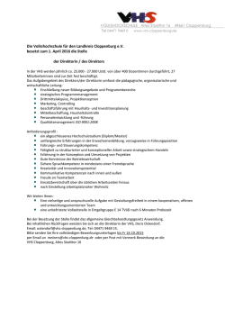 Die Volkshochschule für den Landkreis Cloppenburg e.V. besetzt