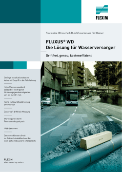 FLUXUS® WD Die Lösung für Wasserversorger