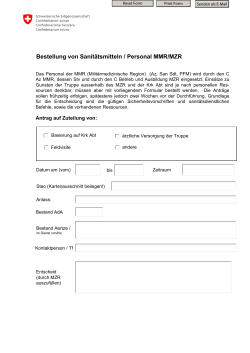 Antrag auf Zuteilung von Sanitätsmitteln / Personal MMR/MZR