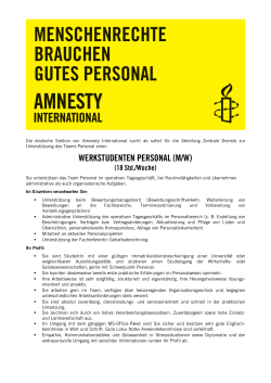 werkstudenten personal - Amnesty International