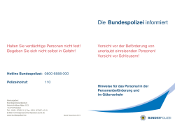 Infokarte: Hinweise f&uuml;r das Personal in der