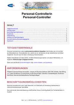 Personal-Controllerin Personal-Controller