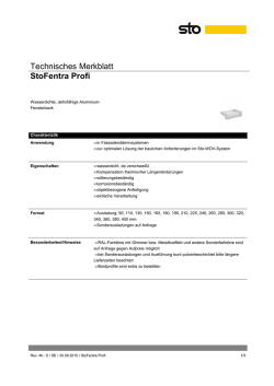Technisches Merkblatt StoFentra Profi