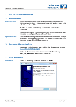 Profi cash Installationsanleitung