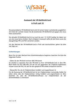 Profi cash - Volksbank Westliche Saar plus eG