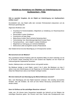 Infoblatt zur Anmietung von Objekten zur Unterbringung von