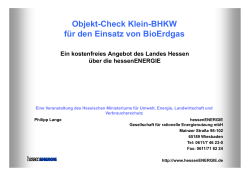 Objekt-Check Klein-BHKW für den Einsatz von