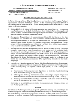 Ausführungsanordnung - Bezirksregierung Köln
