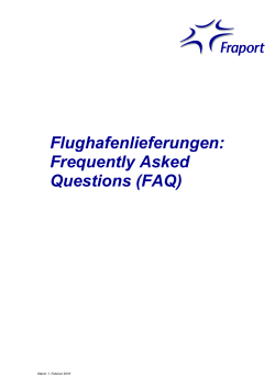 FAQs Flughafenlieferungen