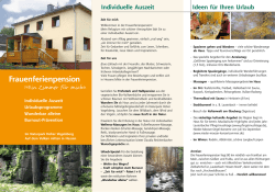 Individuelle Auszeit - Frauenferienpension
