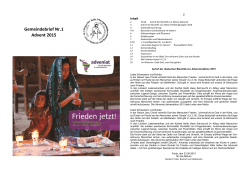 Gemeindebrief Nr.1 Advent 2015 - St-Josef