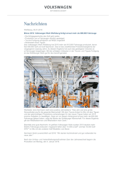 Volkswagen Werk Wolfsburg fertigt erneut mehr