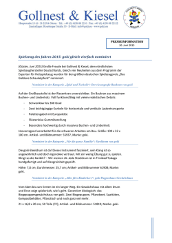 Spielzeug des Jahres 2015: goki gleich viermal nominiert